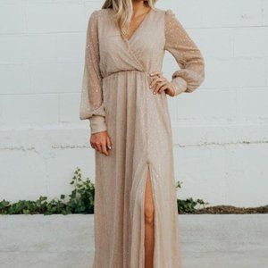 Baltic Born Abigal Sparkle Gown Champagne L